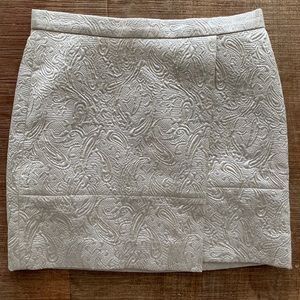 J Crew size 2 gold paisley mini skirt